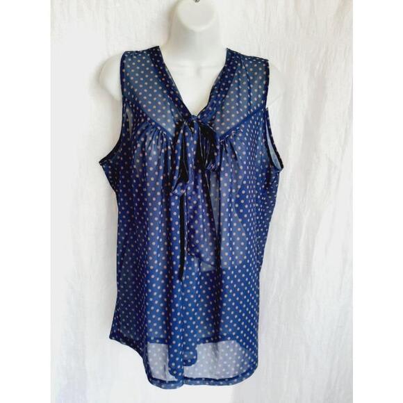 Women's Urban Girl Blue Polka Dot Blouse Size 1X - Picture 1 of 4